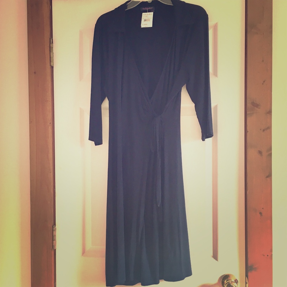 NWT XL Fresh Produce Black Tie Dress SB BLUE
